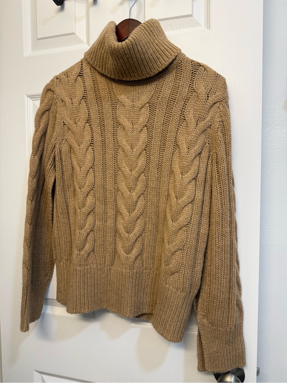 Banana Republic Turtleneck Cable Knit Sweater - Camel